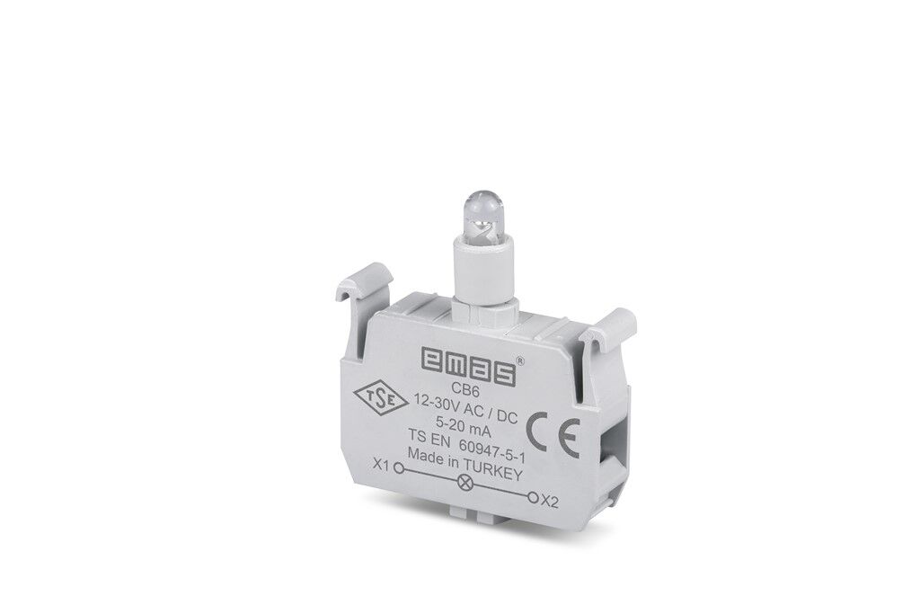 Emas CB6 Yedek LED'li 12-30V AC/DC Kırmızı Sinyal Blok