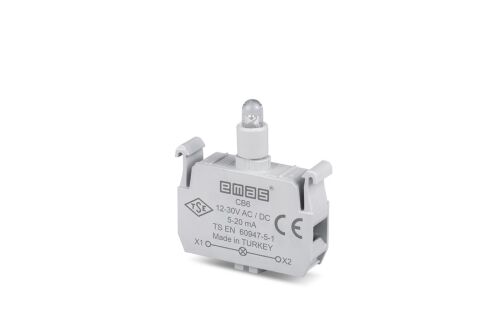 Emas CB6 Yedek LED'li 12-30V AC/DC Kırmızı Sinyal Blok