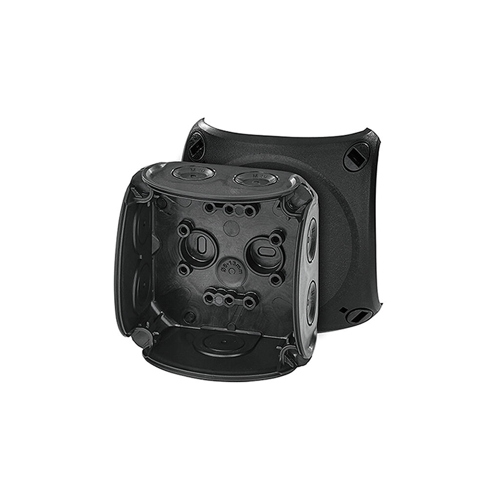 Hensel DK 0200 B 93x93x62    Buat; IP66, IK07, PP, H/S F, FR, Elastik Membran, RAL 9011 (Siyah)